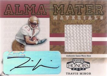 2002 Playoff Honors - Alma Mater Materials Varsity Patches #AM-3 Travis Minor Front