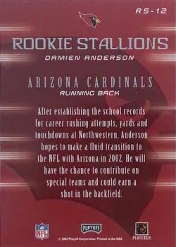 2002 Playoff Honors - Rookie Stallions #RS-12 Damien Anderson Back