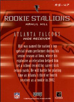 2002 Playoff Honors - Rookie Stallions #RS-47 Kahlil Hill Back