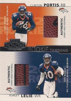 2002 Playoff Honors - Rookie Tandems/Quads #RT-5 Clinton Portis / Ashley Lelie Front