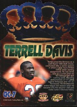1996 Pacific - Gold Crown Die Cuts #GC-7 Terrell Davis Back