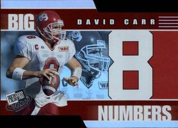 2002 Press Pass - Big Numbers #BN1 David Carr Front