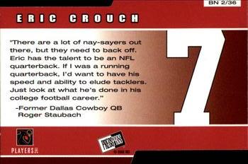 2002 Press Pass - Big Numbers #BN2 Eric Crouch Back