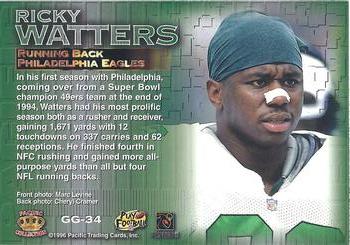 1996 Pacific Gridiron - Gems #GG-34 Ricky Watters Back