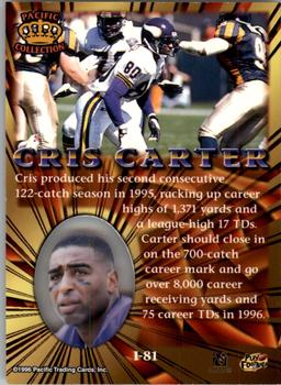 1996 Pacific Invincible #I-81 Cris Carter Back
