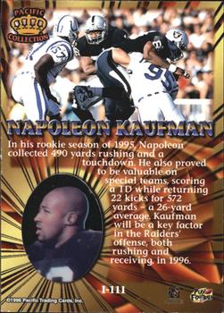 1996 Pacific Invincible #I-111 Napoleon Kaufman Back