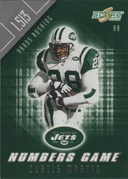 2002 Score - Numbers Game #NG-12 Curtis Martin Front