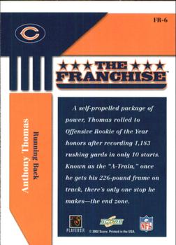 2002 Score - The Franchise #FR-6 Anthony Thomas Back