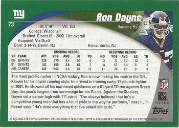 2002 Topps - Topps Collection #73 Ron Dayne Back