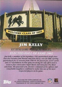2002 Topps - Hall of Fame Class of 2002 #NNO Jim Kelly Back