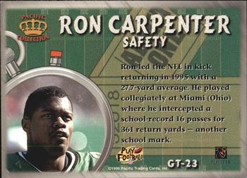 1996 Pacific Litho-Cel - Game Time #GT-23 Ron Carpenter Back