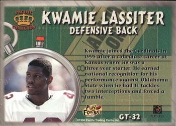1996 Pacific Litho-Cel - Game Time #GT-32 Kwamie Lassiter Back