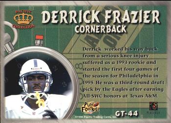 1996 Pacific Litho-Cel - Game Time #GT-44 Derrick Frazier Back