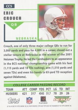 2002 Topps Debut - Collegiate Classics #CC5 Eric Crouch Back