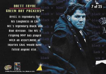 1996 Pinnacle - Black 'N Blue #7 Brett Favre Back