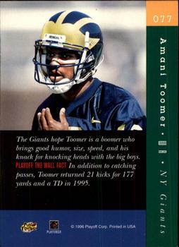 1996 Playoff Absolute #077 Amani Toomer Back