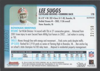 2003 Bowman Chrome - Gold Refractors #178 Lee Suggs Back