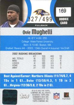 2003 Bowman's Best - Blue #169 Ovie Mughelli Back