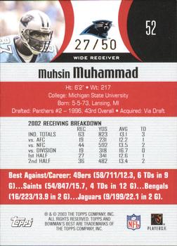 2003 Bowman's Best - Red #52 Muhsin Muhammad Back