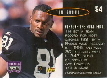 1996 Playoff Contenders - Open Field #54 Tim Brown Back