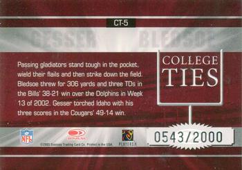 2003 Donruss Elite - College Ties #CT-5 Jason Gesser / Drew Bledsoe Back