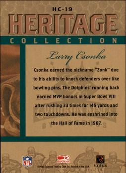 2003 Donruss Gridiron Kings - Heritage Collection #HC-19 Larry Csonka Back