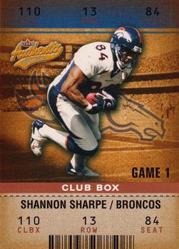 2003 Fleer Authentix - Club Box #90 Shannon Sharpe Front