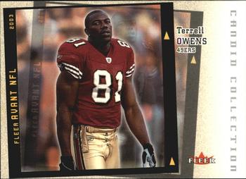 2003 Fleer Avant - Candid Collection #3CC Terrell Owens Front