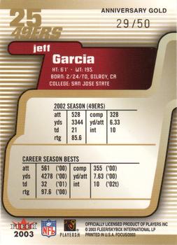 2003 Fleer Focus - Anniversary Gold #25 Jeff Garcia Back