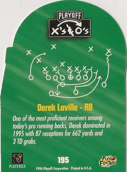1996 Playoff Prime - X's and O's #195 Derek Loville Back