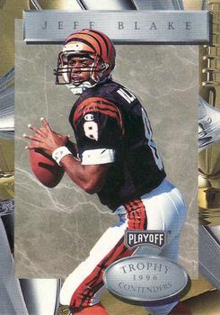 1996 Playoff Trophy Contenders #6 Jeff Blake Front