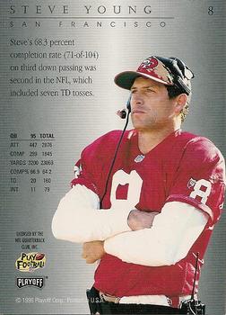 1996 Playoff Trophy Contenders #8 Steve Young Back