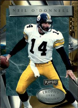 1996 Playoff Trophy Contenders #14 Neil O'Donnell Front