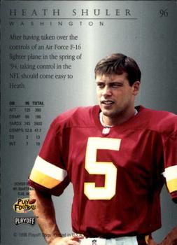1996 Playoff Trophy Contenders #96 Heath Shuler Back