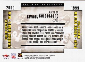 2003 Fleer Hot Prospects - Sweet Selections #9 SS Plaxico Burress / David Boston Back