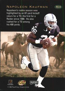1996 Playoff Trophy Contenders - Rookie Stallions #RS-8 Napoleon Kaufman Back