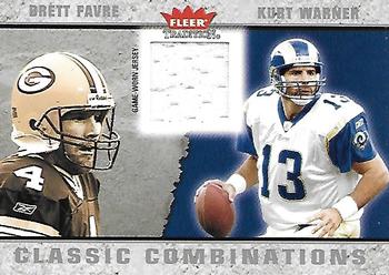 2003 Fleer Tradition - Classic Combinations Memorabilia #CC-KW Kurt Warner  / Brett Favre Front