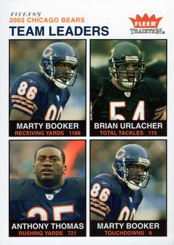 2003 Fleer Tradition - Tiffany #244 Marty Booker / Brian Urlacher / Anthony Thomas Front