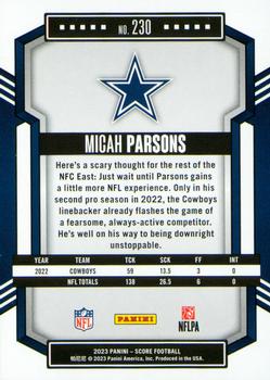2023 Score - Stars #230 Micah Parsons Back
