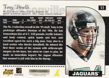 1996 Score #11 Tony Boselli Back