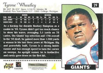 1996 Score #29 Tyrone Wheatley Back