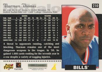 1996 Score #210 Thurman Thomas Back