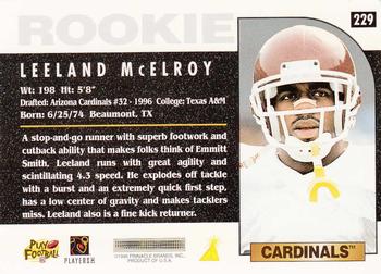 1996 Score #229 Leeland McElroy Back