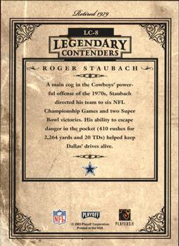 2003 Playoff Contenders - Legendary Contenders #LC-8 Roger Staubach Back