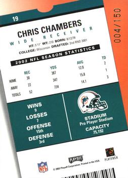 2003 Playoff Contenders - Playoff Ticket #19 Chris Chambers Back