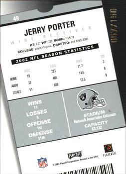 2003 Playoff Contenders - Playoff Ticket #49 Jerry Porter Back