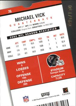 2003 Playoff Contenders - Playoff Ticket #76 Michael Vick Back