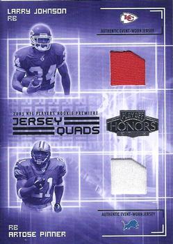 2003 Playoff Honors - Jersey Quads #JQ-2 Larry Johnson / Artose Pinner / Nate Burleson / Onterrio Smith Front