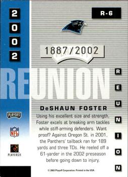 2003 Playoff Prestige - 2002 Reunion #R-6 DeShaun Foster Back