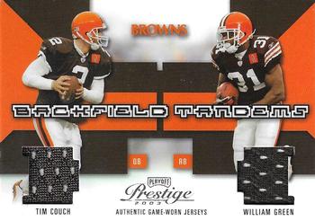 2003 Playoff Prestige - Backfield Tandems #BT-3 Tim Couch / William Green Front